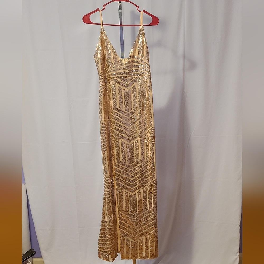 Miss ORD Sequin Gold Dress